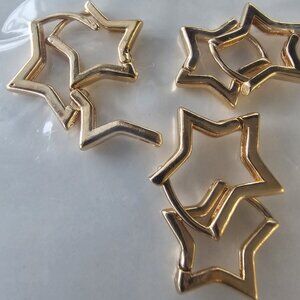 Set Of 6 Small Star Huggie Earrings for Women 18K Gold/Platinum Plated